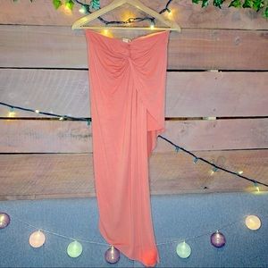 Pink body wrap style skirt. From Revamped.